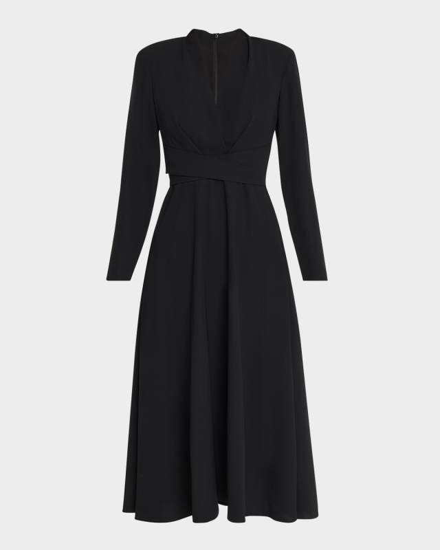 Beatrice Crossover A-Line Midi Dress